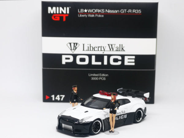 Mini Gt No 147 Lb Works Police Nissan Gt R Limited Edition Mobile Garage Hk