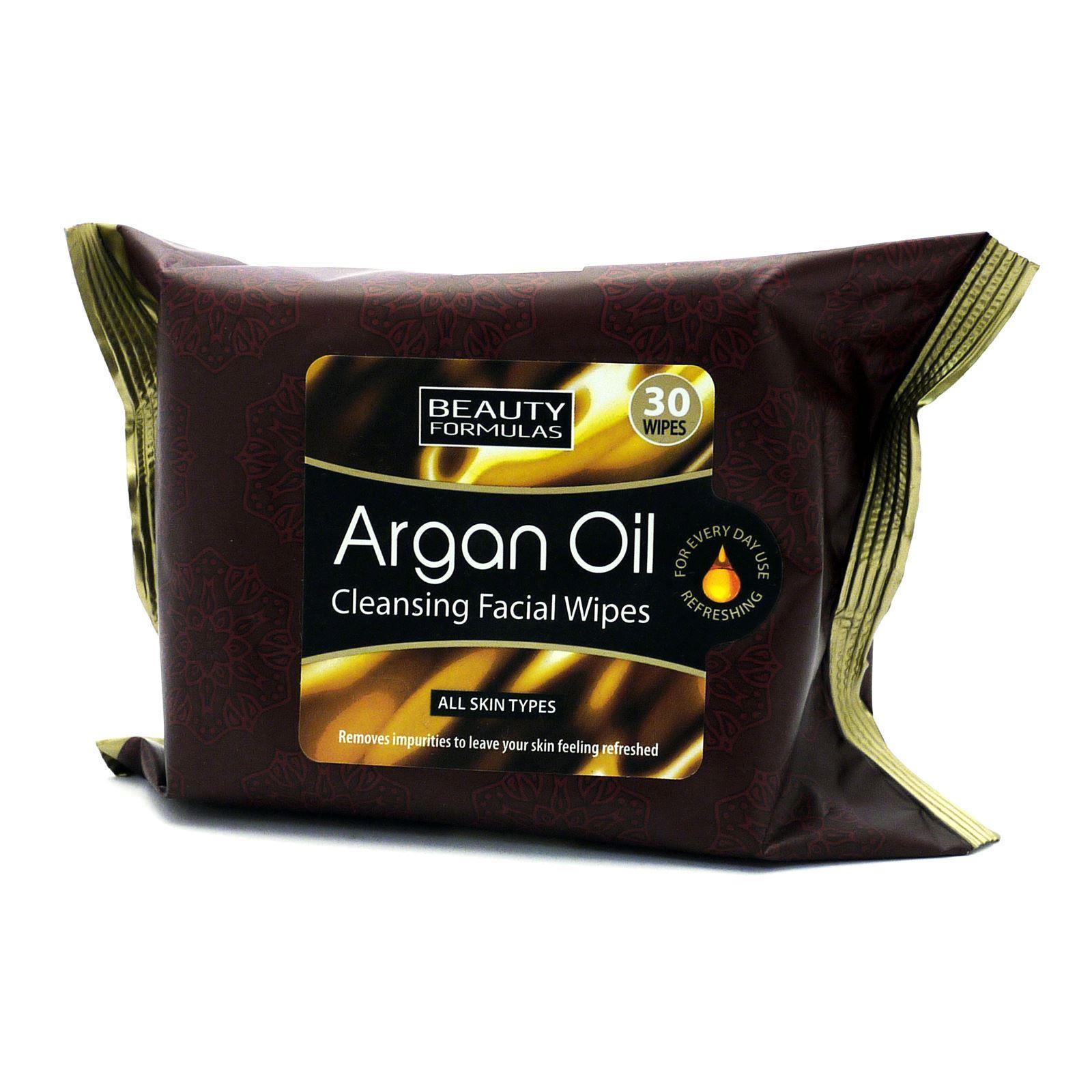 Beauty Formulas Argan Oil Cleansing Facial Wipes 30 Pack Uk