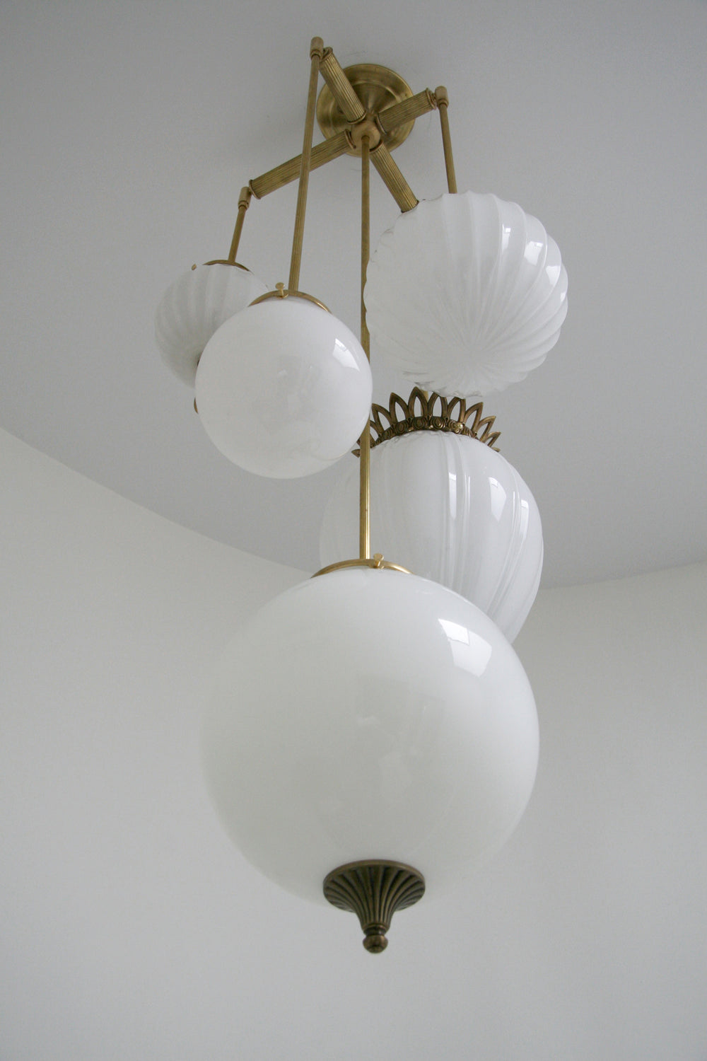 antique milk glass chandelier