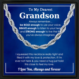 To My Dearest Grandson | Always Remember Cuban Link Chain Necklace - Sevenedge Perfect Gifts