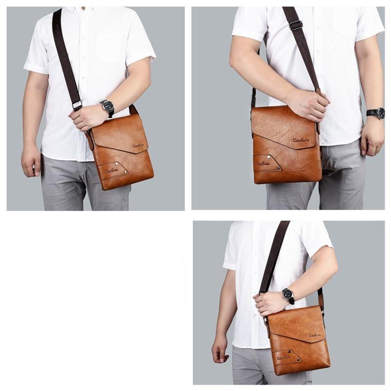 Sunsomen Mens Bag Canvas Shoulder Bag Small Messenger Crossbody Bag Work Bag Vintage Multi-function
