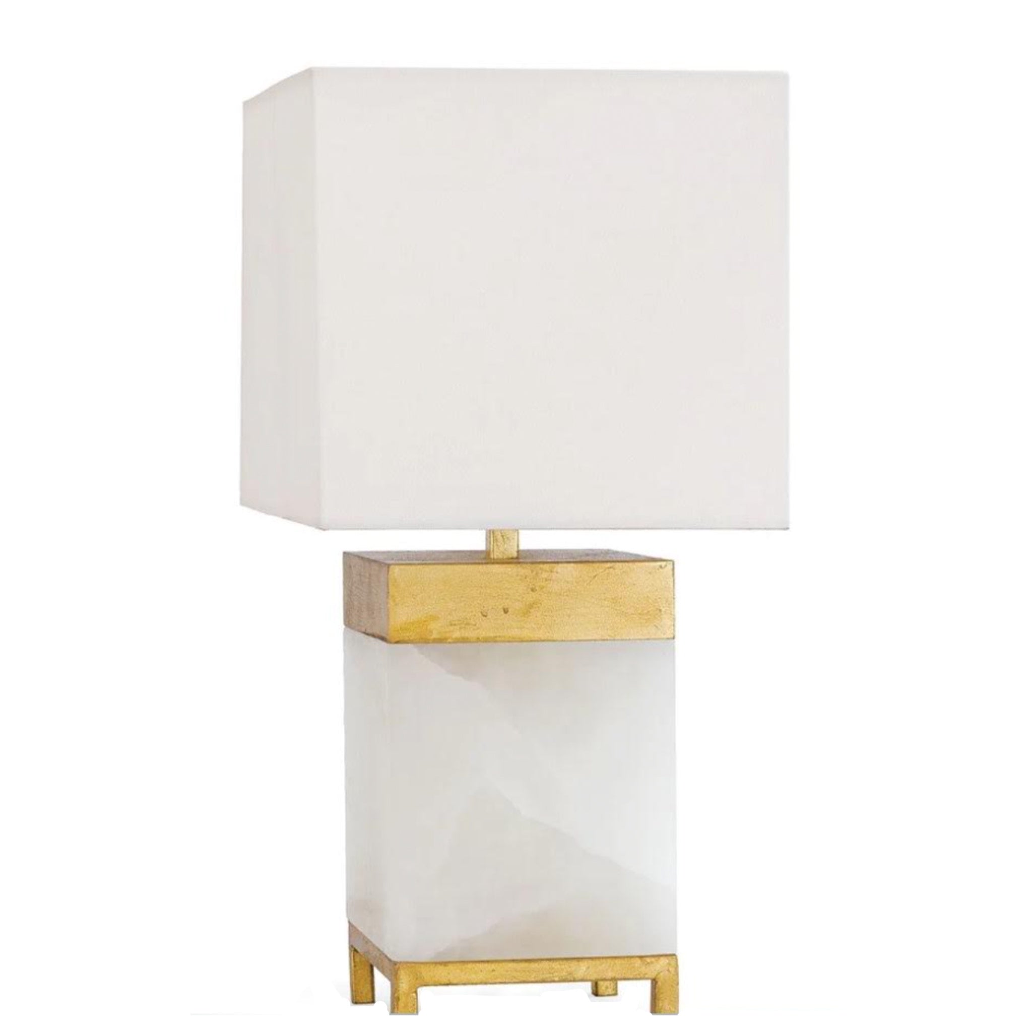 Alabaster and Gilt Lamp, 15.75"h