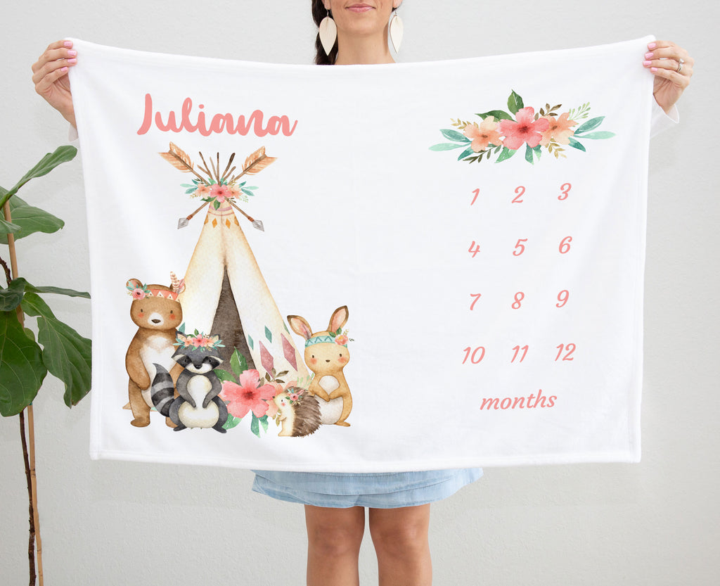 Download Juliana Tribal Milestone Baby Blanket Avery James Studio