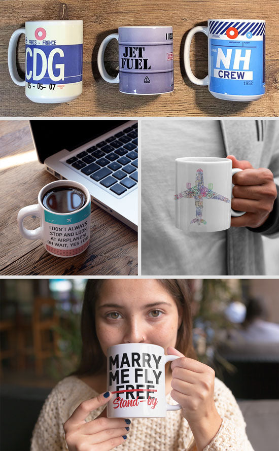 Aviation and Travel Themed Mugs
