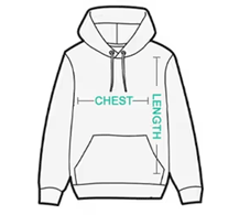 Airportag Hoody Size Chart