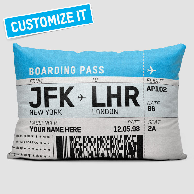 Custom Boarding Pass Throw Pillow