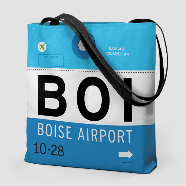Tote Bag - BOS - Boston Logan International Airport. IATA code BOS.