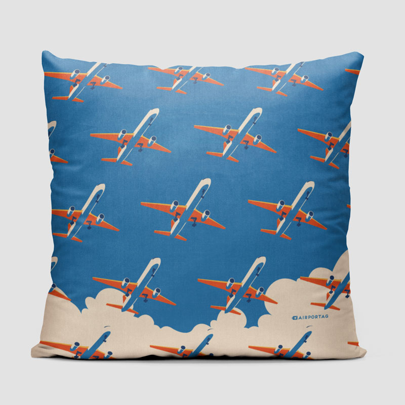 Plane Air Rainbow - Throw Pillow