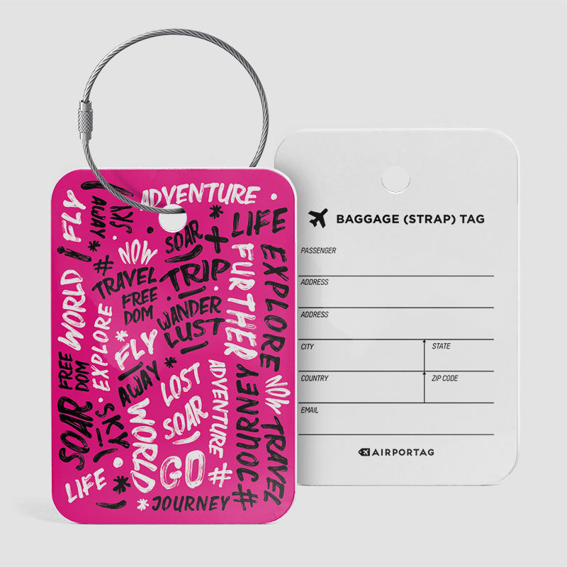AllTopBargains 8 PC Travel Luggage Tags Set Baggage Suitcase Bags Name Address ID Labels Strap, Women's, Size: One size, Pink