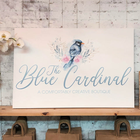 The Blue Cardinal Franklin TN shop logo sign