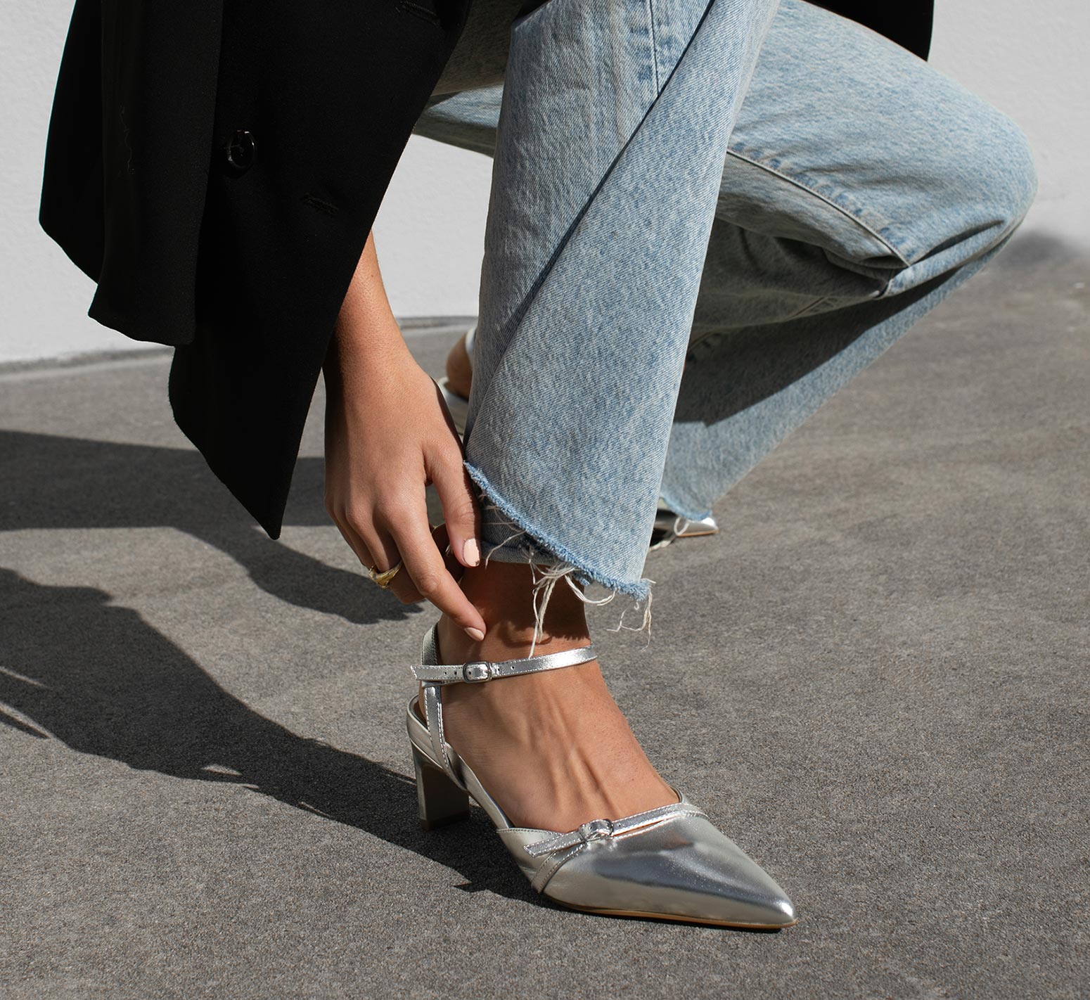 Women's Silver Glitter Low Heel Pumps Shoes | eBay