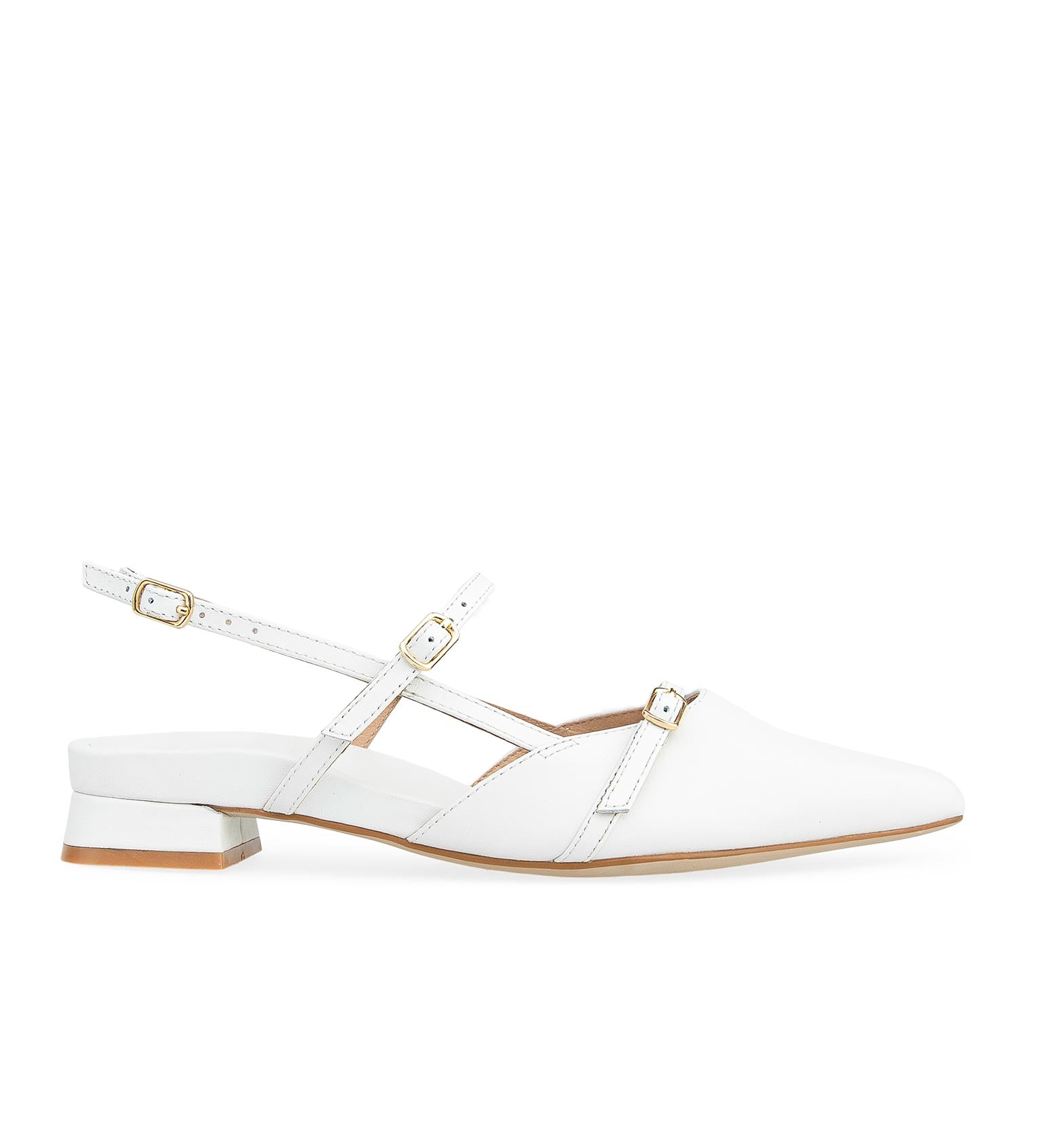 Firecrown White Leather Flats | Bared Footwear