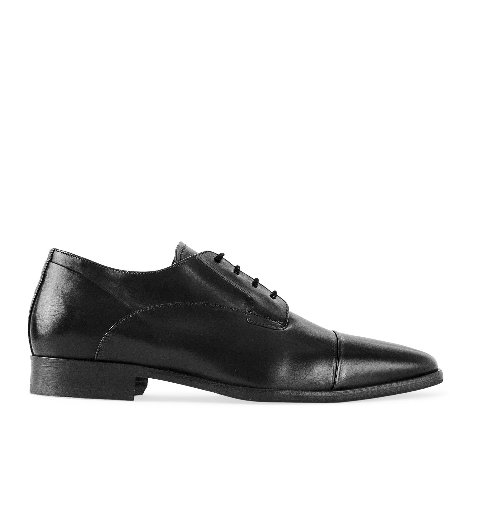 Osmium Black Leather Lace Up Dress Shoes | Bared Footwear