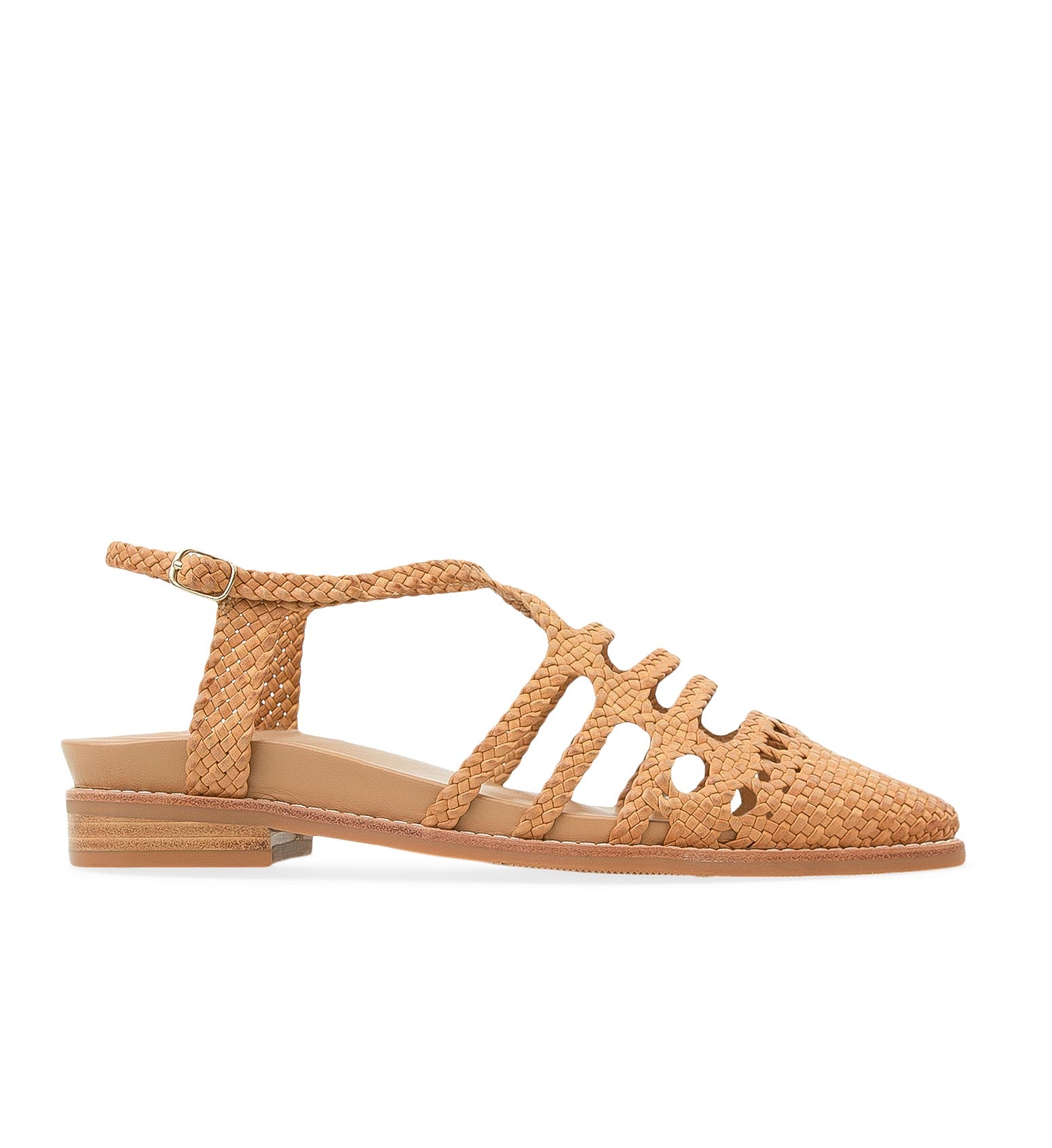 Sparrow Tan Leather Woven Sandals | Bared Footwear