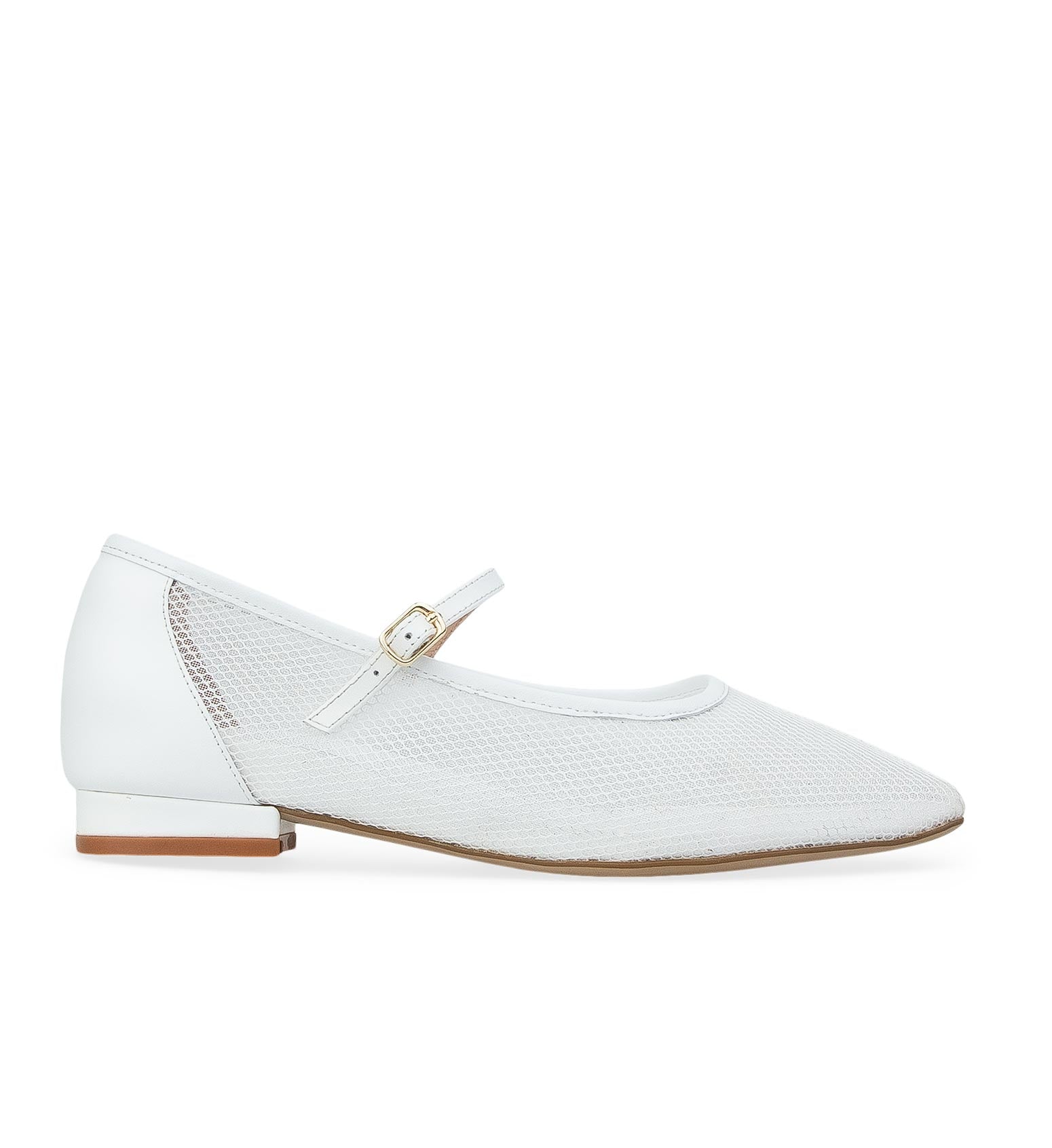 Surfbird White Leather & Mesh Ballet Flats | Bared Footwear