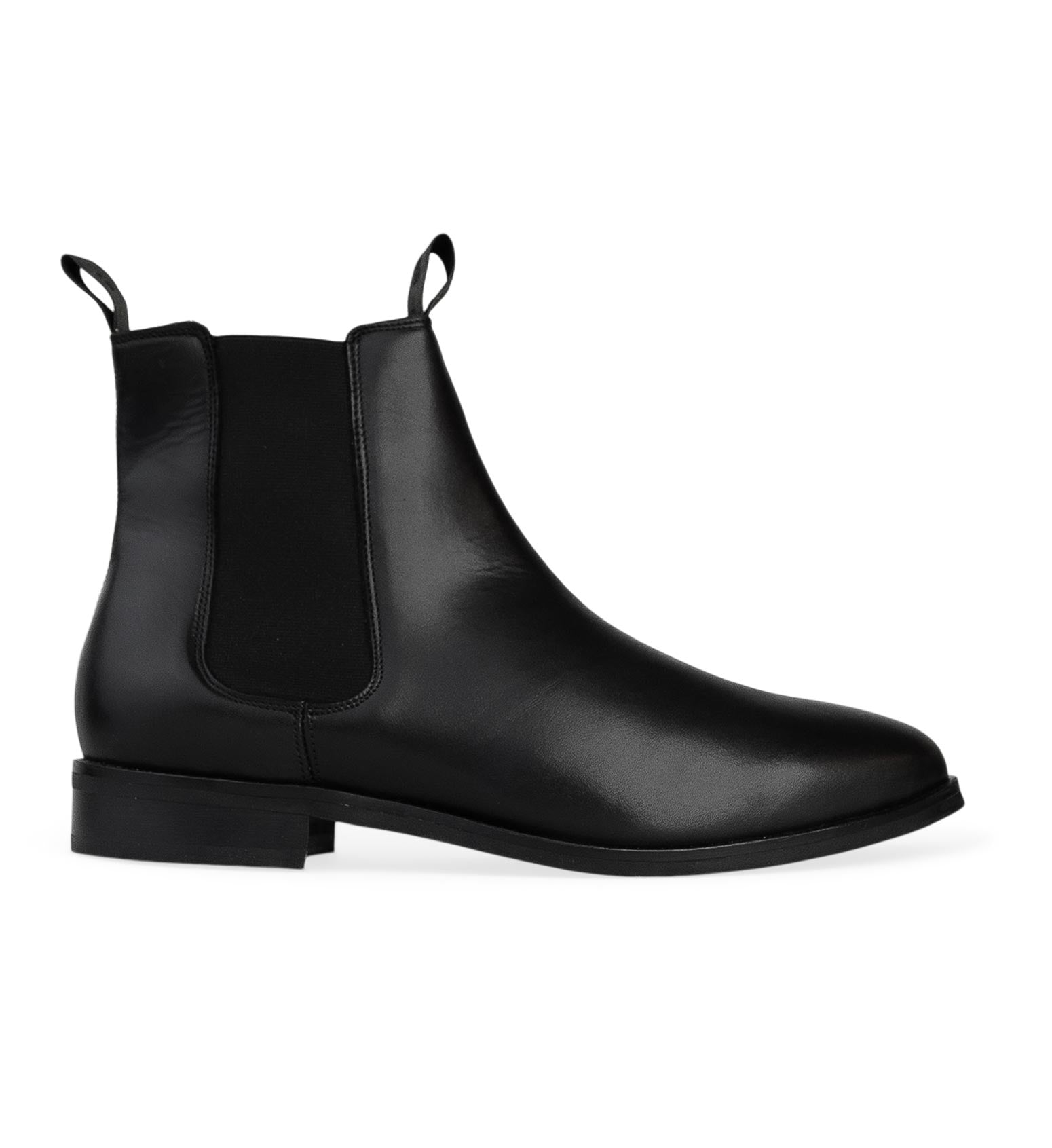 Thallium Rubber Sole Black Leather Boots | Bared Footwear