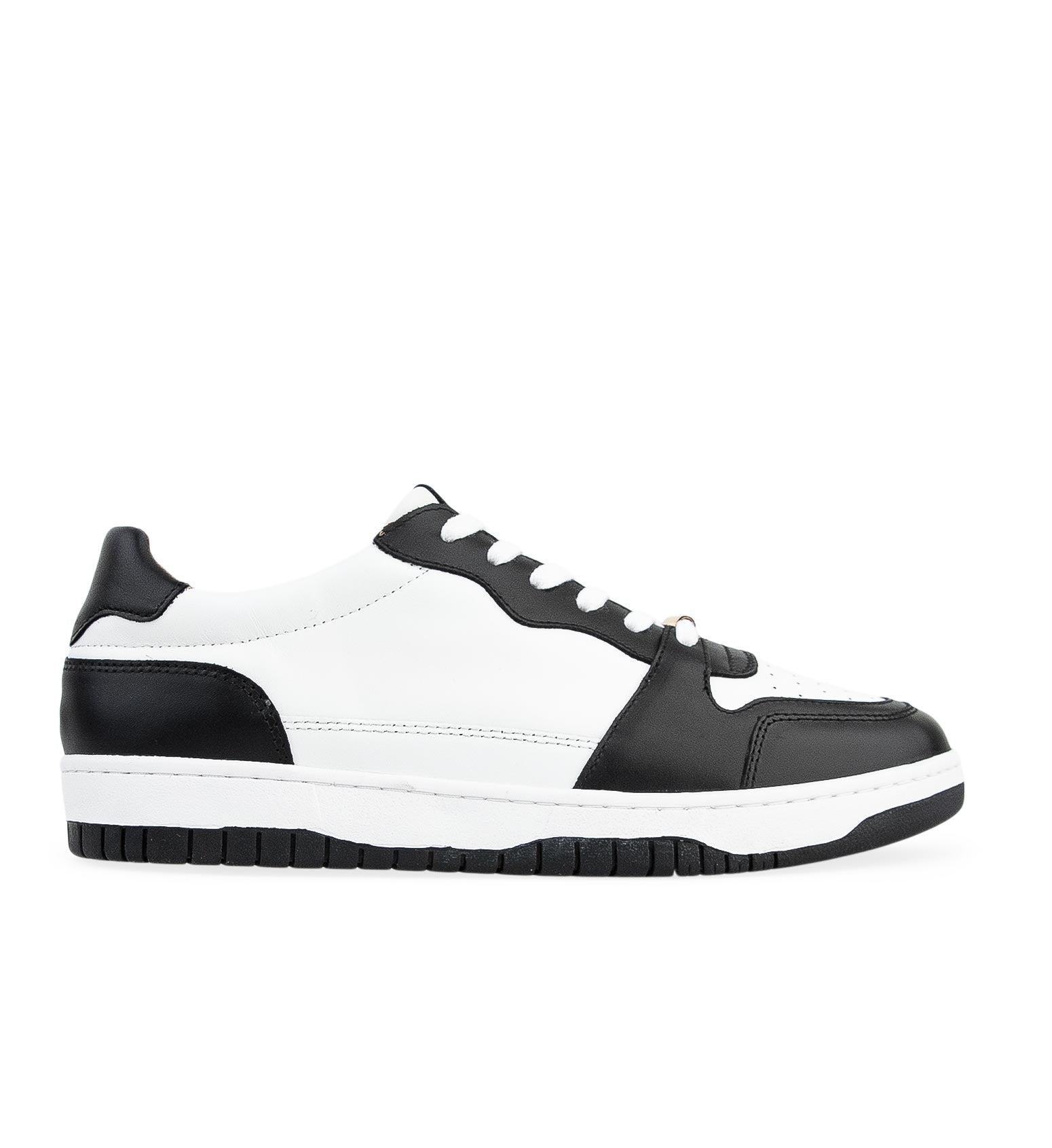 Tui White & Black Leather Sneakers | Bared Footwear