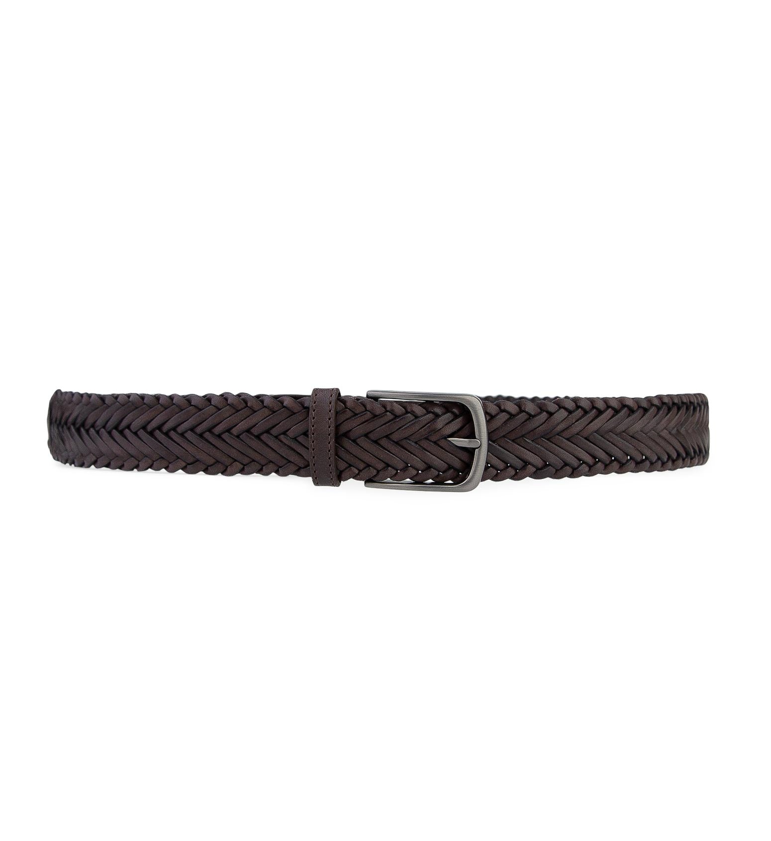 Woven Belt Chocolate Leather | Bared Footwear