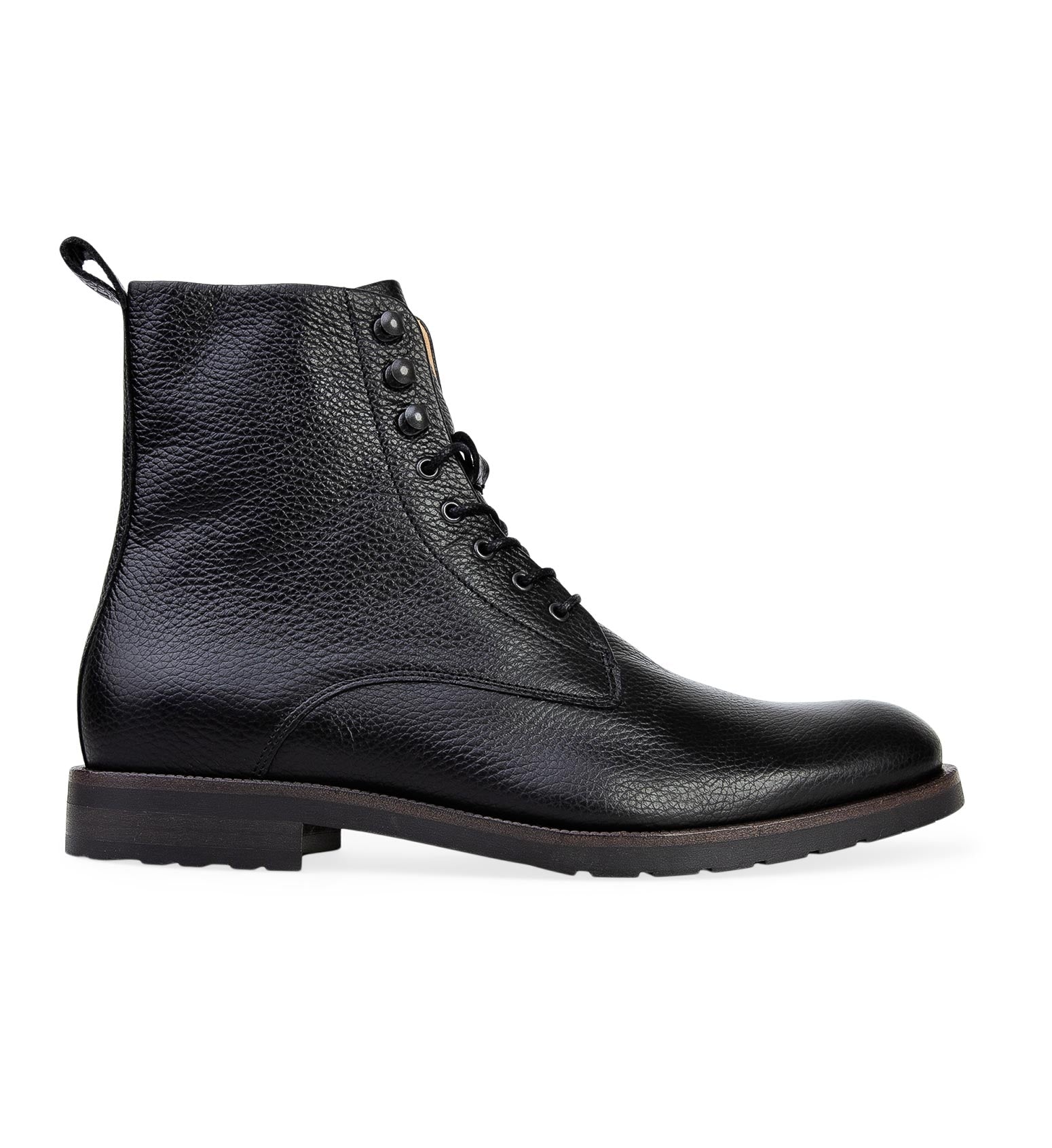 Argon Black Pebbled Leather Boots | Bared Footwear