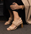 Elachura Sand Leather High Heels