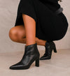 Triller Black Leather Ankle Boots