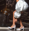 Pewee White Satin High Heels