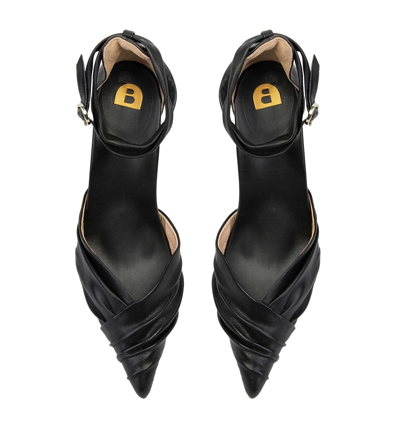 Becard Black Leather High Heels | Bared Footwear