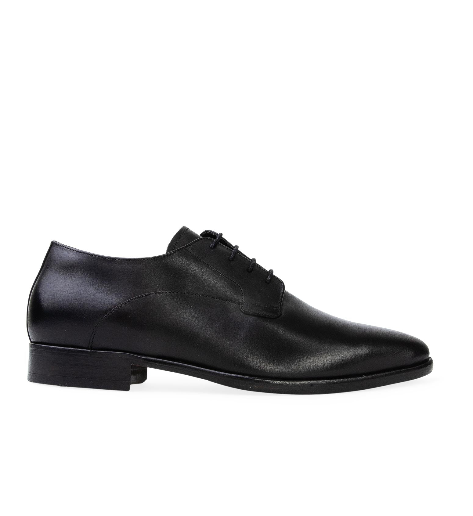 Carbon Black Leather Lace Ups | Bared Footwear