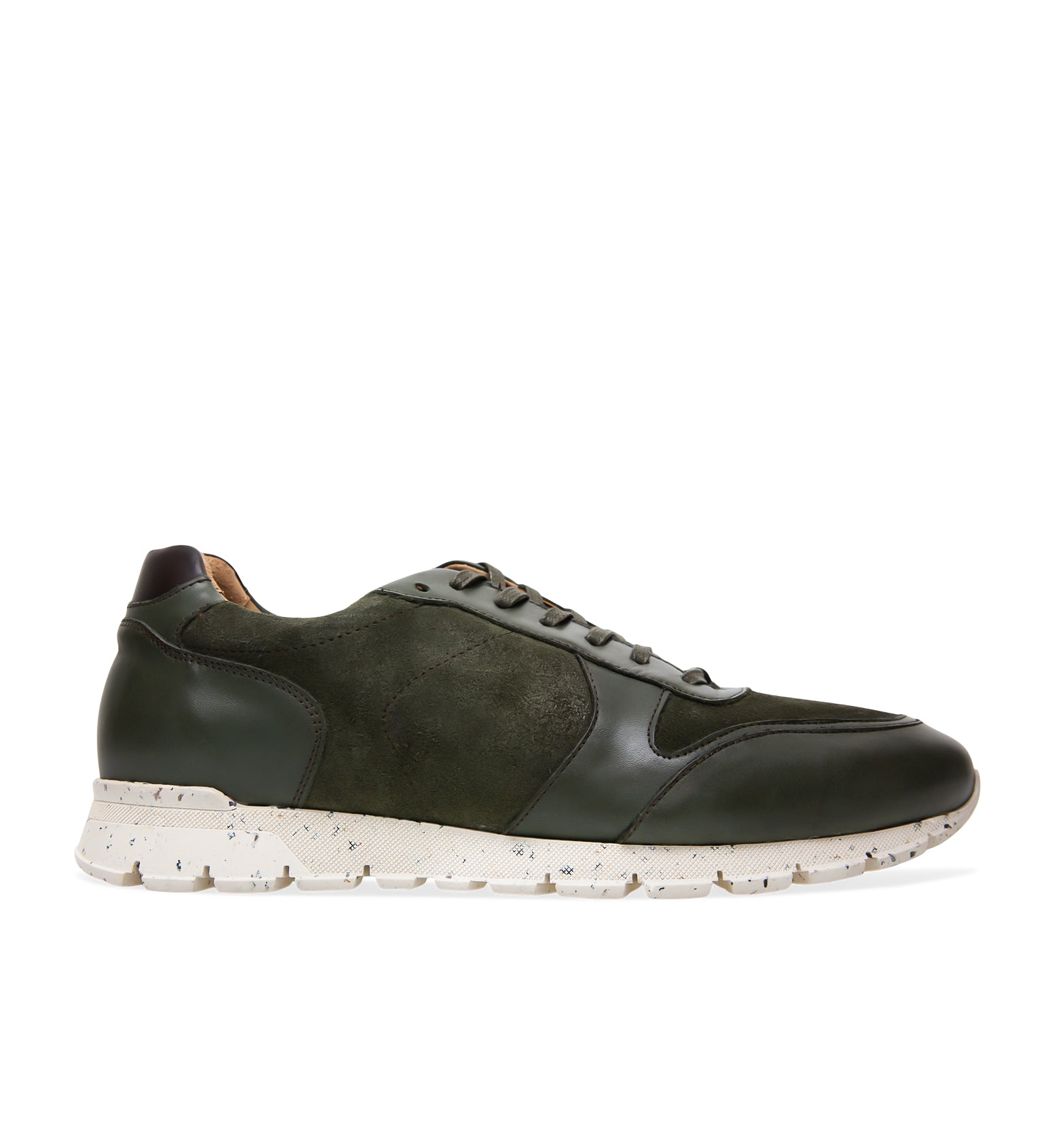Erbium Olive Leather Sneakers | Bared Footwear