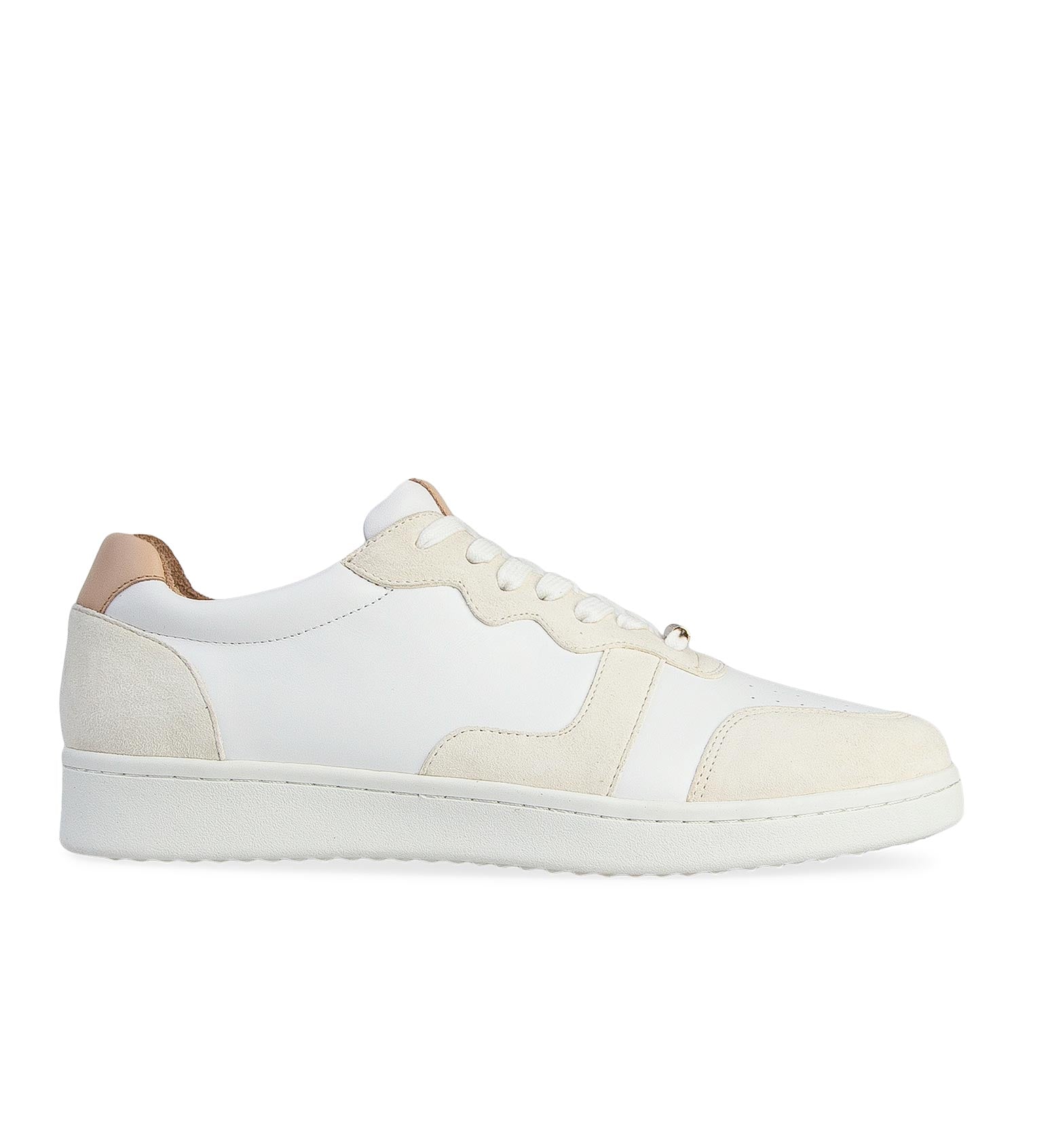 Gadwall White & Blush Leather Sneakers | Bared Footwear