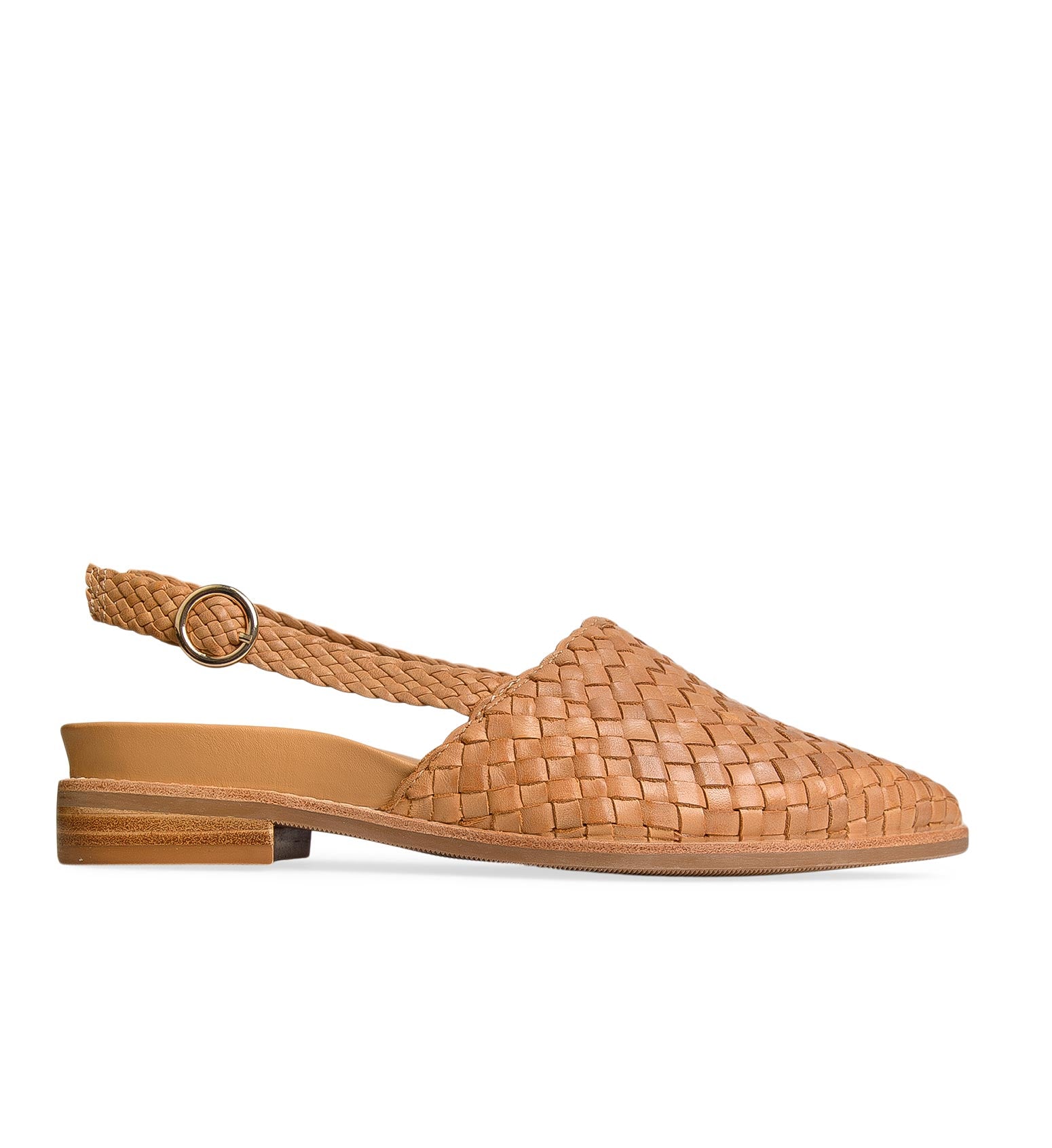 Heron Light Tan Leather Woven Sandals | Bared Footwear