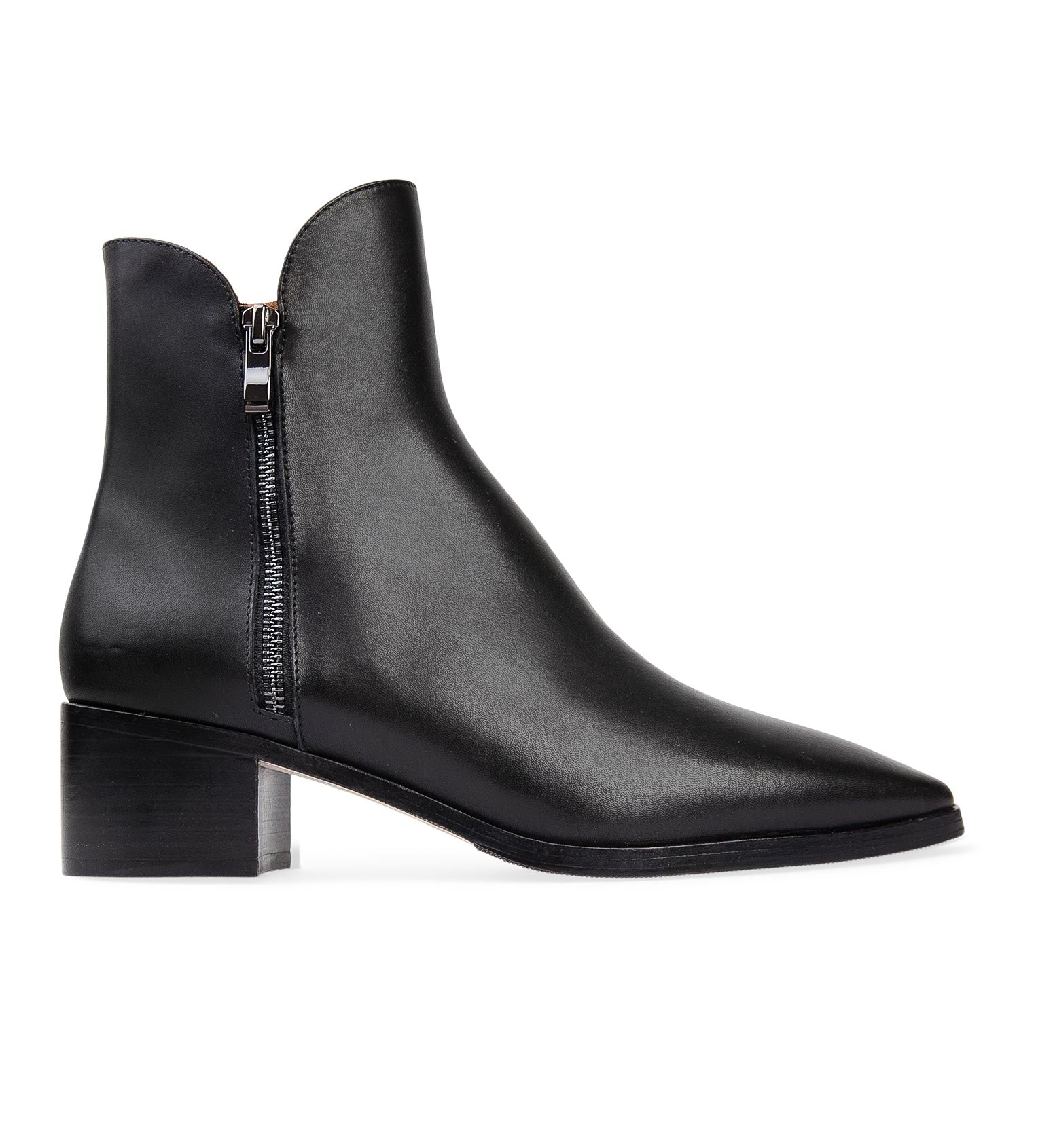 Pratincole Black Leather Ankle Boots | Bared Footwear