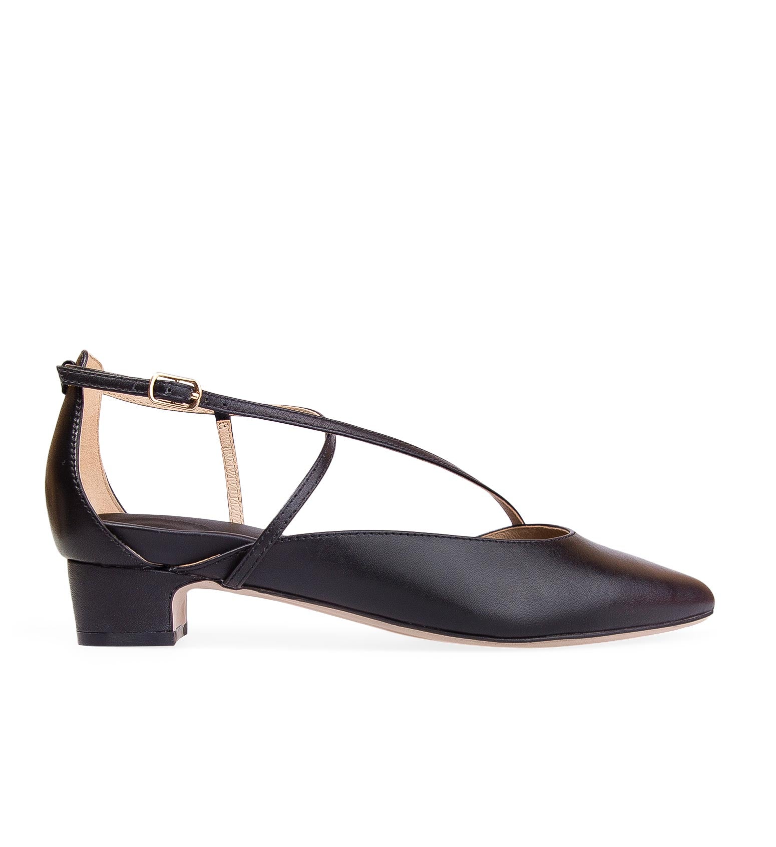 Skylark Black Leather Ballet Flats | Bared Footwear