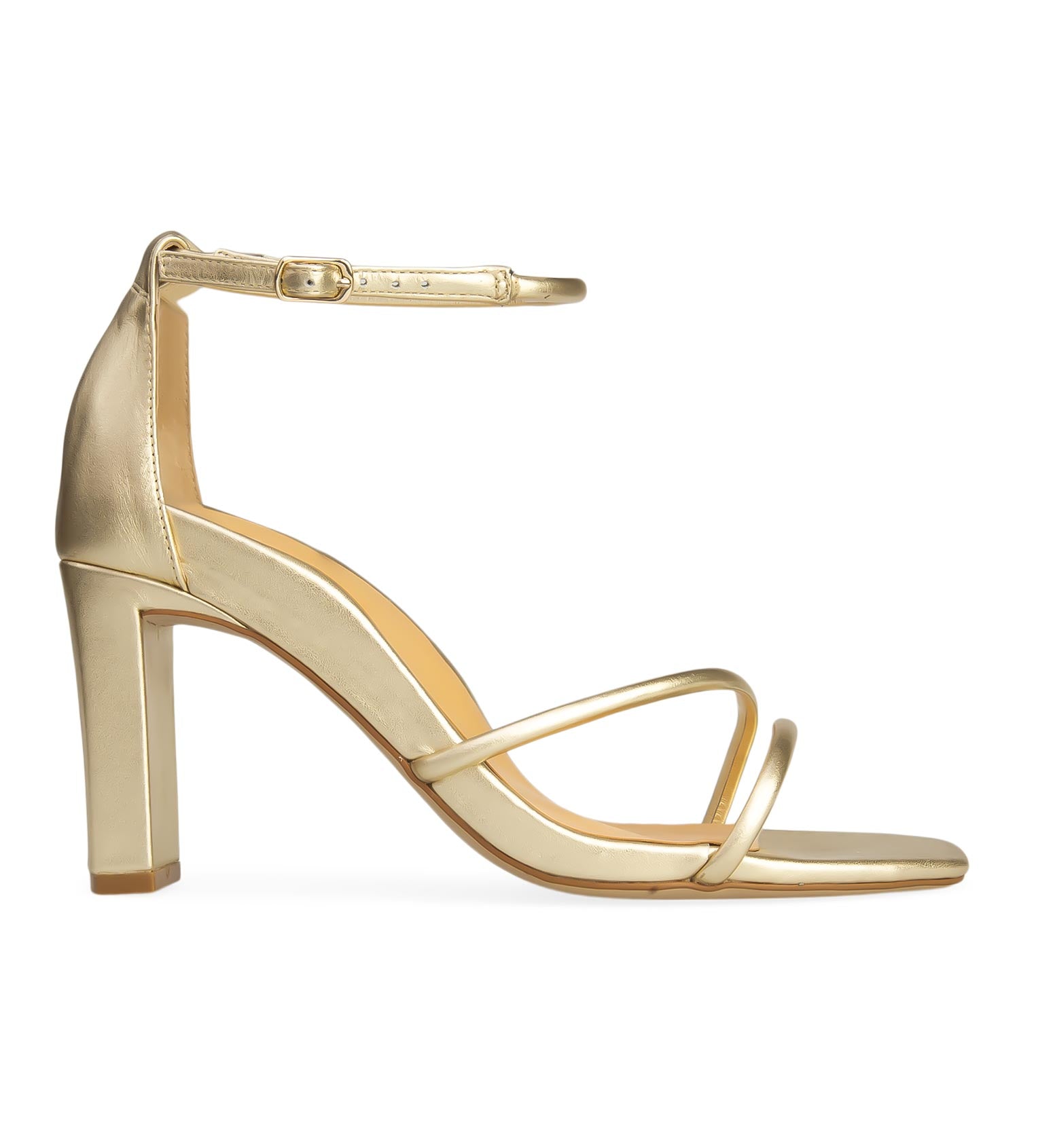 Nine West NWLEISA Gold ankle strap heels size 6 medium | eBay