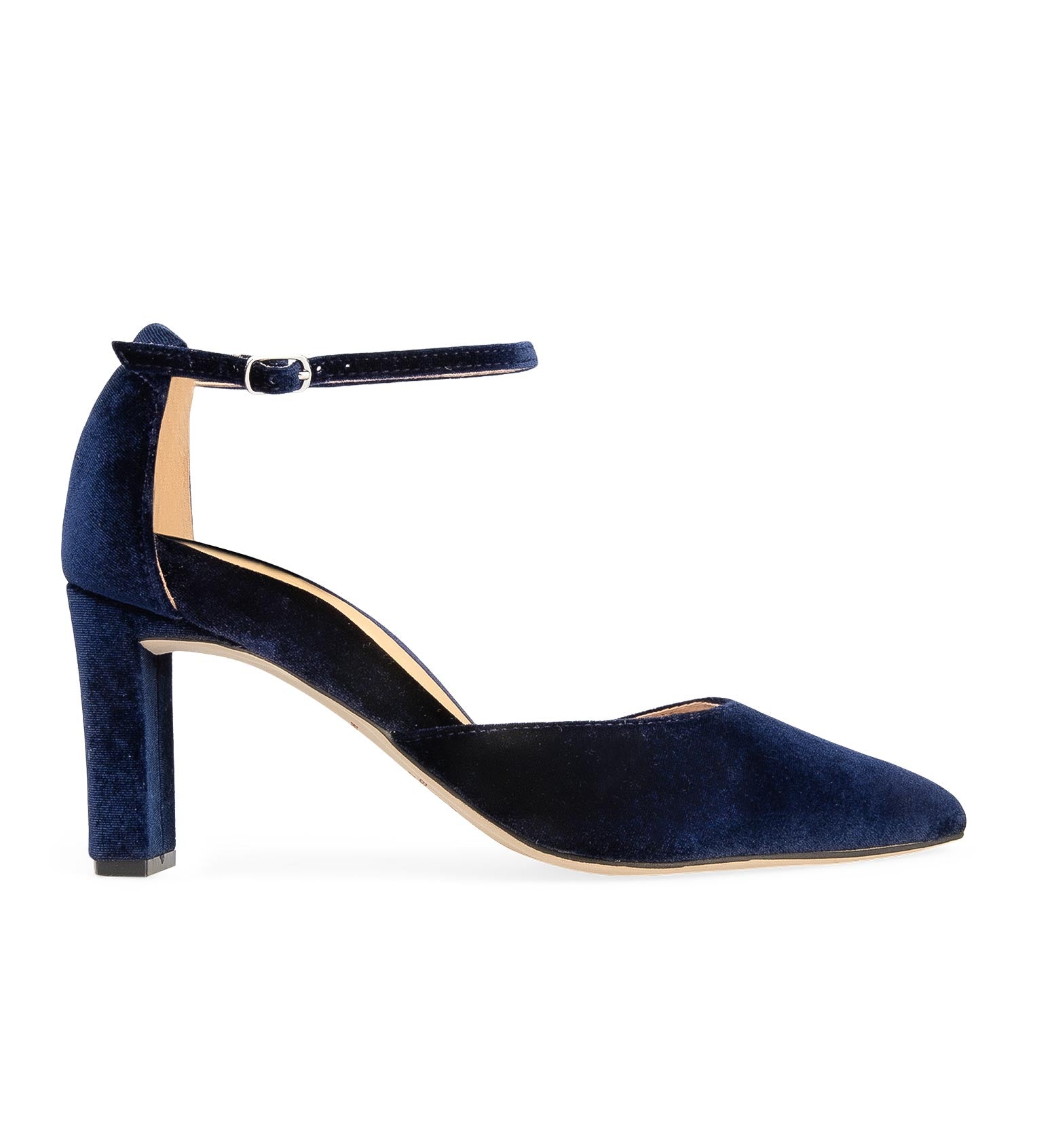 Wattle Navy Velvet High Heels | Bared Footwear