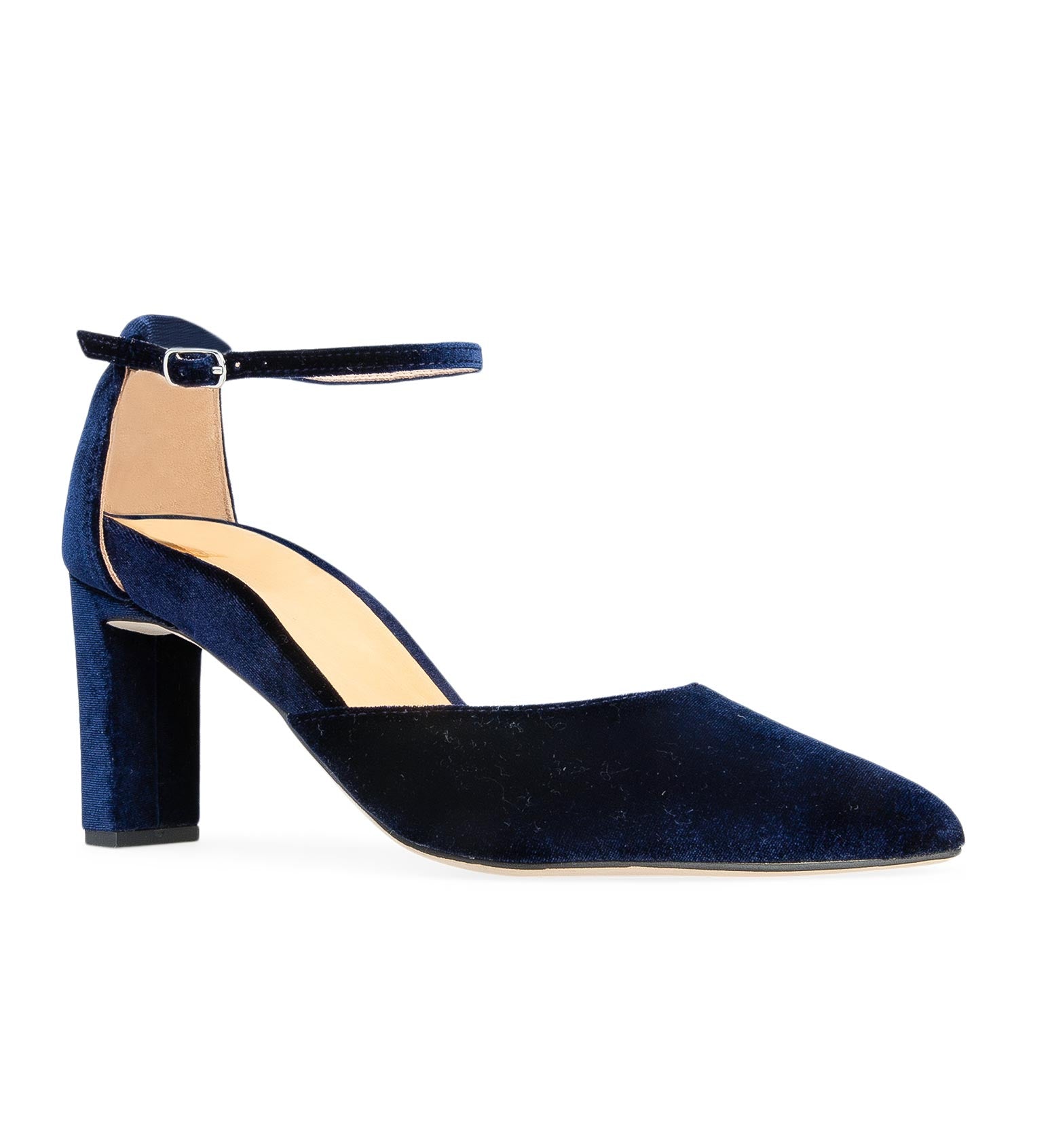 Wattle Navy Velvet High Heels | Bared Footwear