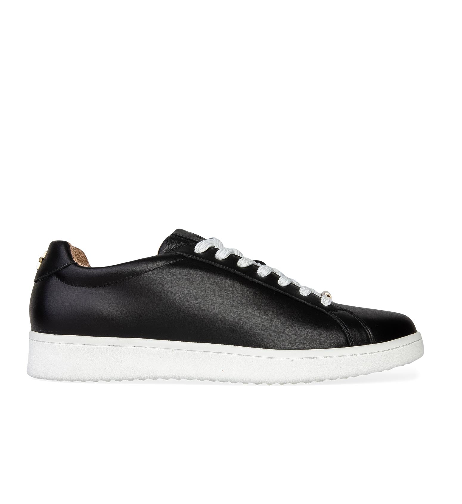 Whimbrel Black Leather & Gold Star Sneakers | Bared Footwear