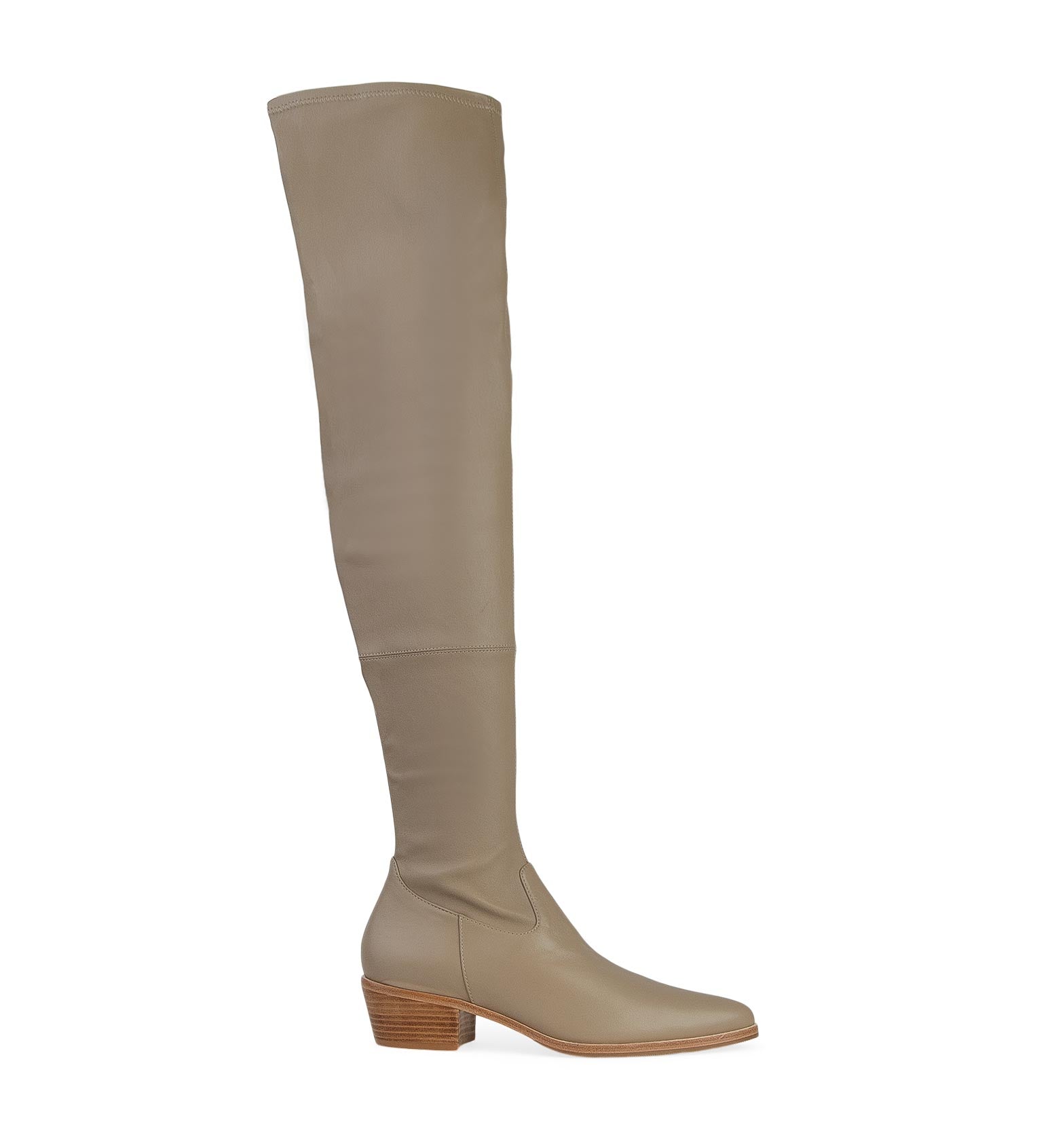 Woodstar Almond Stretch Leather Over the Knee Boots | Bared Footwear