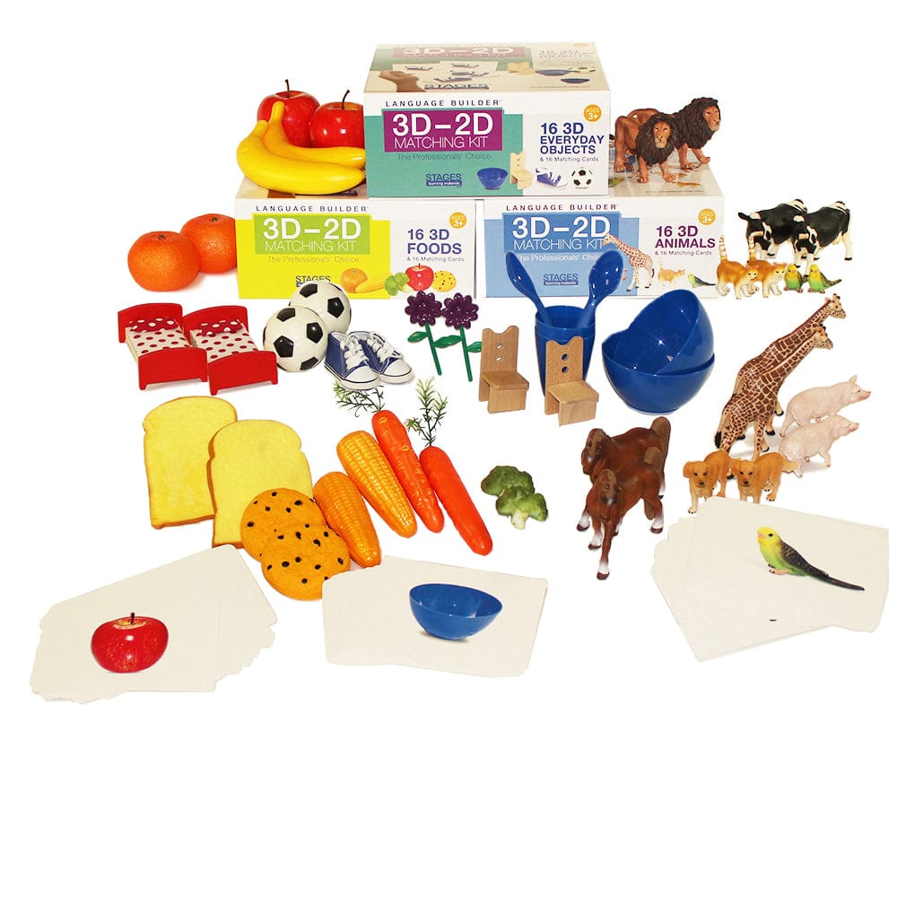 Language Builder 3D 2D Everyday Objects Matching Kit for ABA & Autism