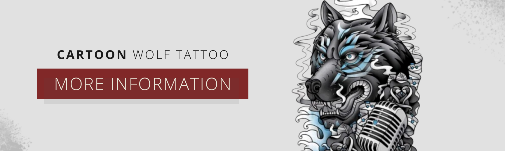 cartoon wolf temporary tattoo