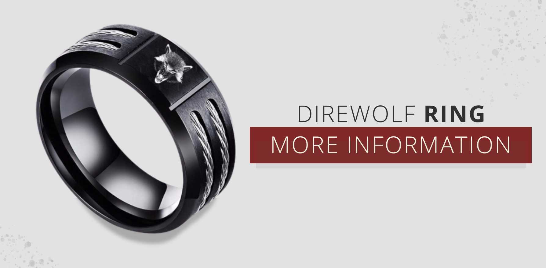 dire wolf stainless steel ring