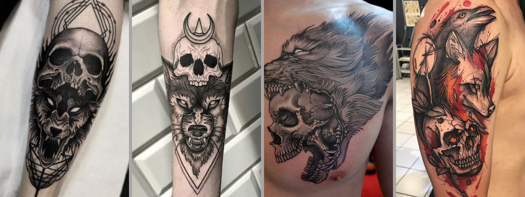 wolf skull tattoo