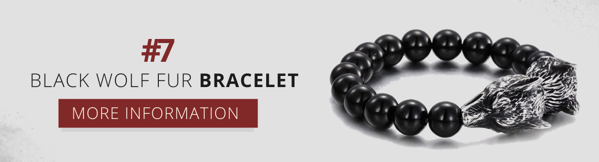 wolf bracelet black beads