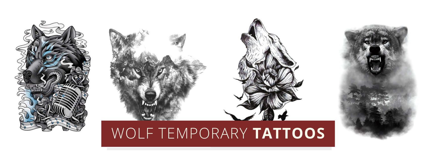 wolf ephemeral tattoo