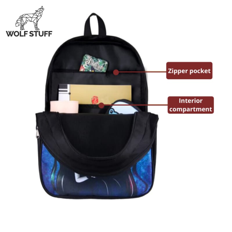 wolf face backpack