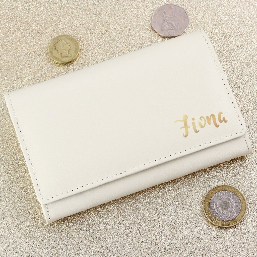 Personalised Lilac Leather Card Purse | Pedal & Brass