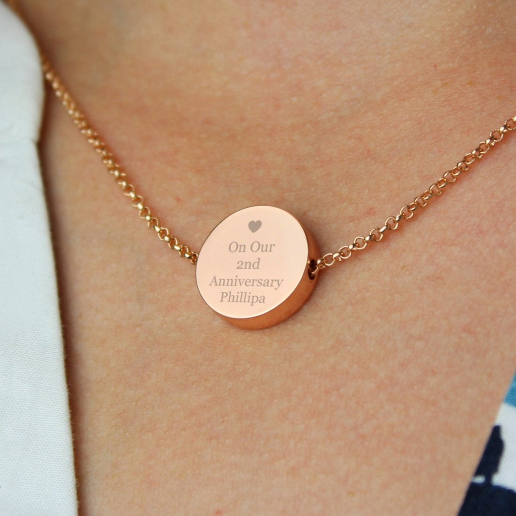9ct Gold Disc Necklace in the UK Personalised by Silvery Jewellery