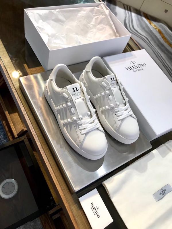 valentino white studded trainers