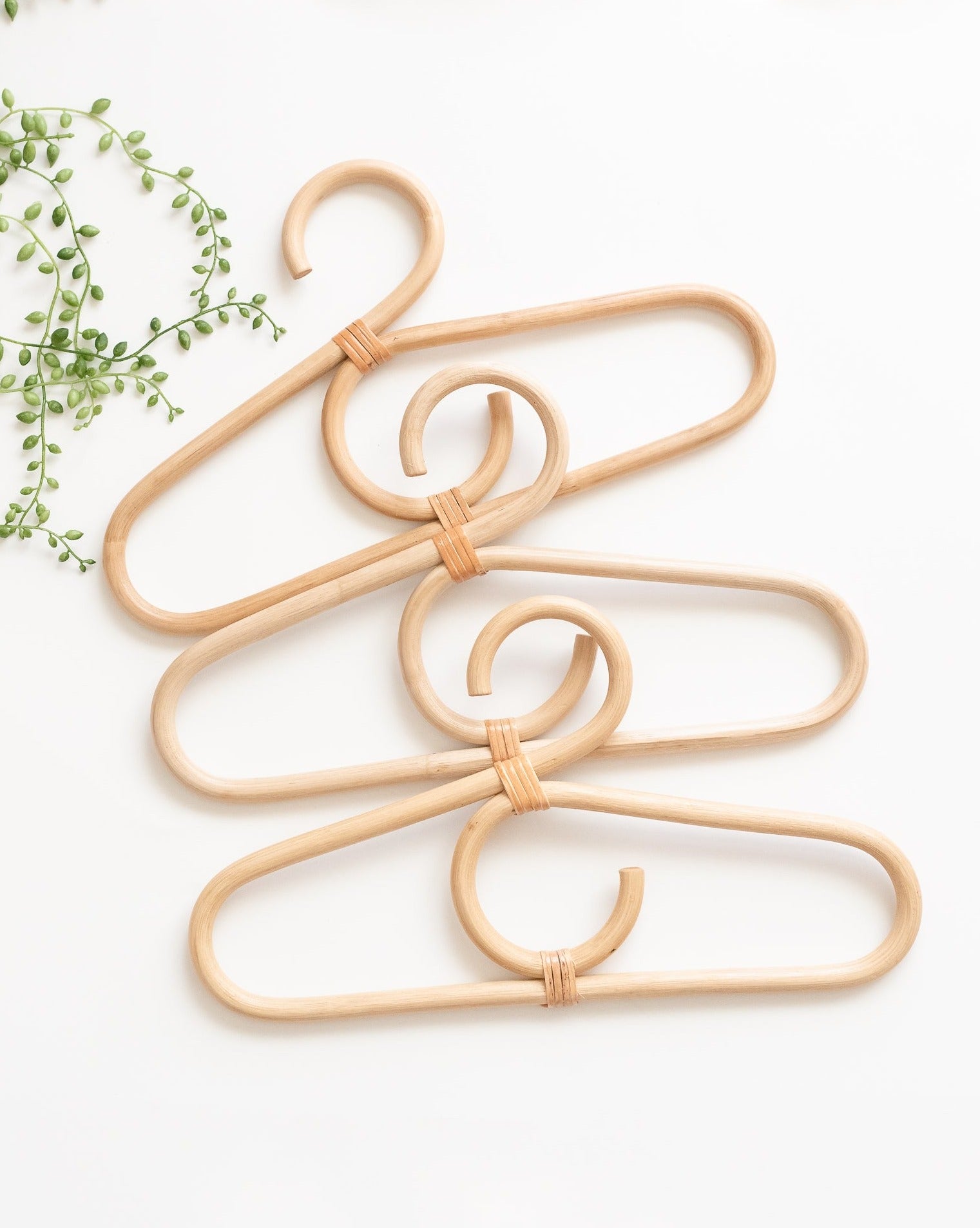 Rattan Baby Clothes Hangers - Set of 3