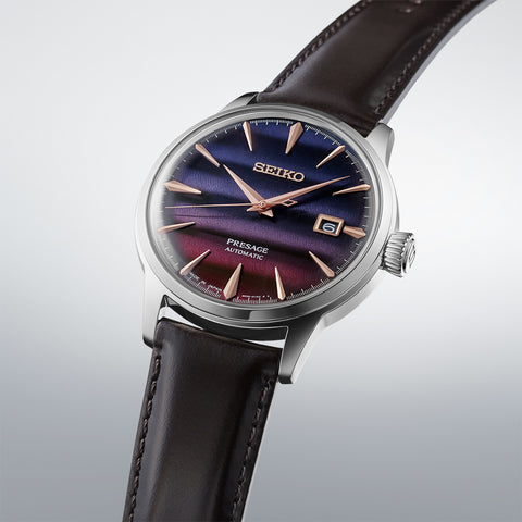 Seiko Presage Purple Sunset Inspired Watch With Straps